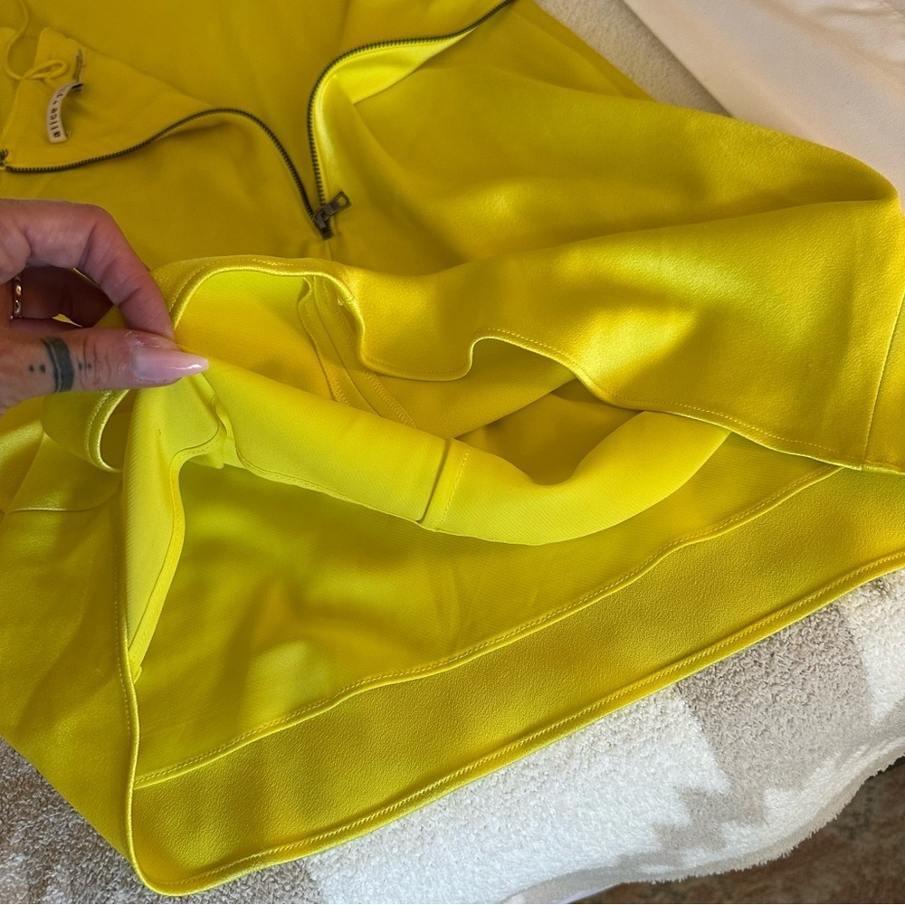 Alice + Olivia Harmony Mini Slipdress Satin 90s Cowl Neck in Canary Yellow - Picture 4 of 11